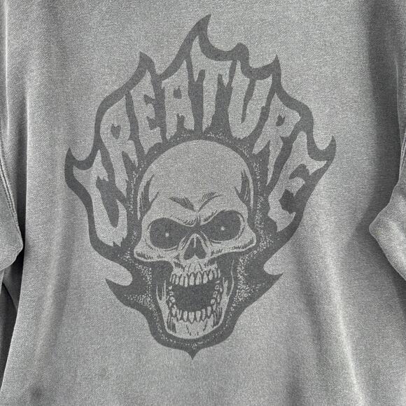 Creature Skateboards Flaming Bonehead Hoodie Sweatshirt Adult Medium Gray - Picture 3 of 10